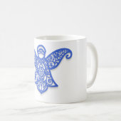 Mug Blue Filigree Angel Silhouette Ornate Lace (Devant droit)
