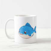 Mug Blue Fish Drawing (Gauche)