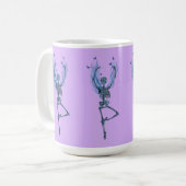 Mug Blue Flames Ballerina Dancing Skeleton Art Purple (Devant gauche)