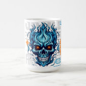 Mug Blue Flaming Skull Streetwear Design | Cyberpunk G (Centre)