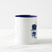 Mug Blue Floral Gold Boy 1er Anniversaire Baptême (Centre)
