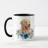 Mug Blue Floral Golden Retriever Life (Gauche)