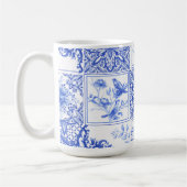 Mug Blue flowers,blue china,porcelain,birds  (Gauche)