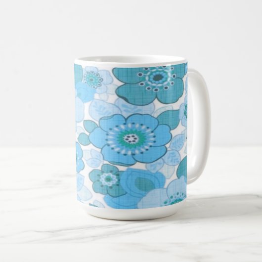 Mug Blue flowers pattern (Devant droit)