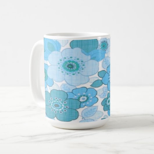 Mug Blue flowers pattern (Devant gauche)