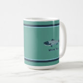 Mug Blue Folk Art Trout/Saumon (Devant droit)