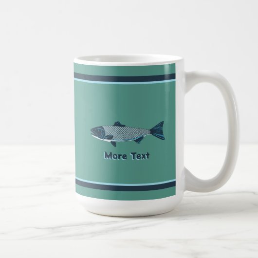 Mug Blue Folk Art Trout/Saumon (Droite)