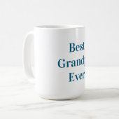 Mug Blue Font Best Grandpa Ever  (Devant gauche)