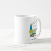 Mug Blue Forklift Truck Art Nom personnalisé (Devant droit)