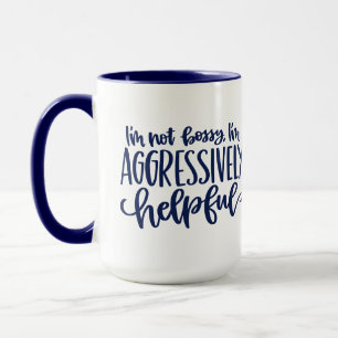 Mug Blue Funny Pas Bossy