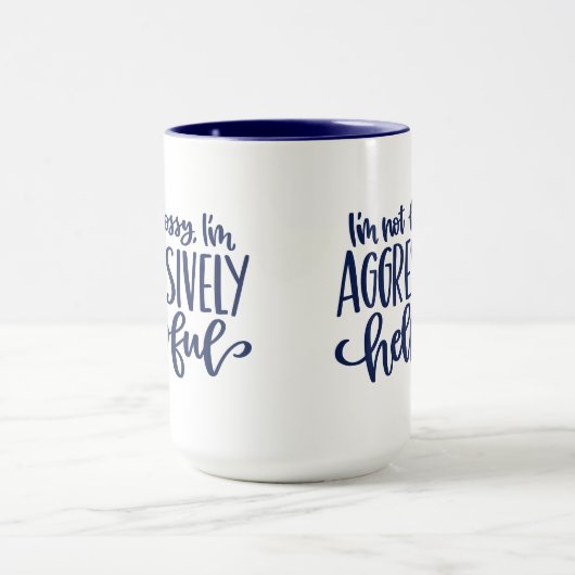 Mug Blue Funny Pas Bossy (Centre)