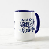 Mug Blue Funny Pas Bossy (Devant droit)