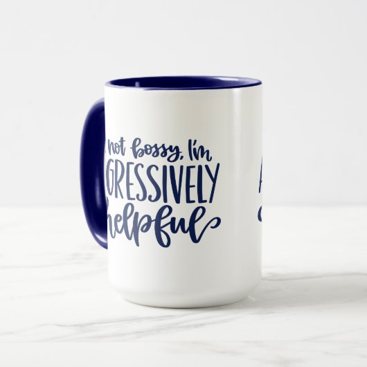 Mug Blue Funny Pas Bossy (Devant gauche)