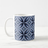Mug Blue Geometric Pattern Retro Style (Gauche)