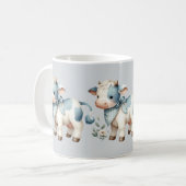 Mug Blue Gingham Baby Cow Pastel Farm Aesthetic (Devant gauche)