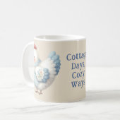 Mug Blue Gingham Cottage Hen Cozy Ways (Devant gauche)