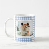 Mug Blue Gingham Custom Photo (Gauche)