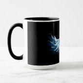 Mug Blue Glowing Angel Wings on black background (Gauche)