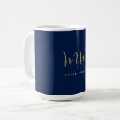 Mug Blue Gold Colours Professionnel Lettres initiales  (Devant gauche)