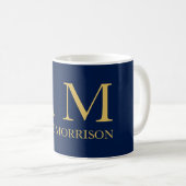 Mug Blue Gold Colours Professionnel Lettres initiales  (Devant droit)