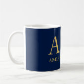 Mug Blue Gold Colours Professionnel Lettres initiales  (Gauche)