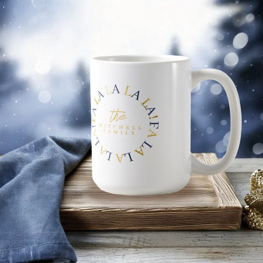 Mug Blue Gold Fa Noël La La ID1009