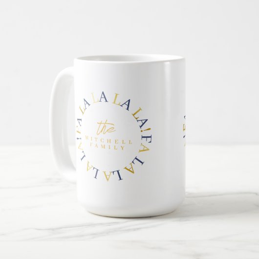 Mug Blue Gold Fa Noël La La ID1009 (Devant gauche)