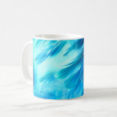 Mug Blue Green Feather Abstract (Devant gauche)
