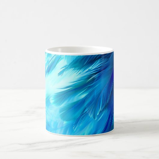 Mug Blue Green Feather Abstract (Centre)