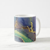 Mug Blue Green Gold Alcohol Ink Liquide Art Abstrait (Devant droit)