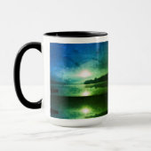 Mug Blue Green Morning Sunrise abstrait à CT River (Gauche)