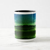 Mug Blue Green Morning Sunrise abstrait à CT River (Centre)