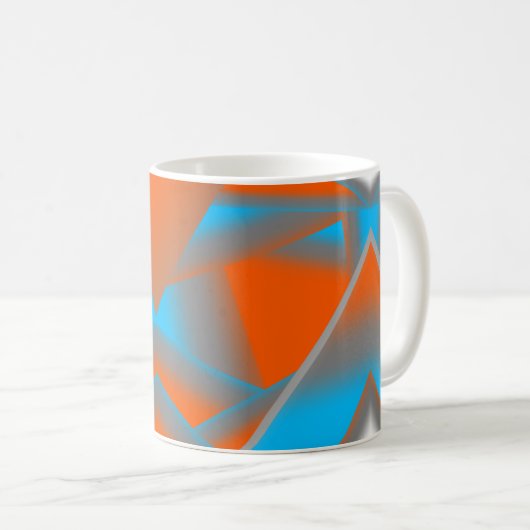 Mug Blue Grey Orange Ombre Géométrique Art Abstrait (Devant droit)