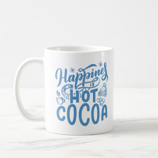 Mug Blue Happiness est un cacao chaud (Gauche)