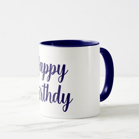 Mug  Blue Happy Birthday (Devant droit)