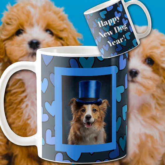 Mug Blue Happy New Chien Année