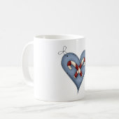 Mug Blue Heart with Candy Canes Country Christmas (Devant gauche)