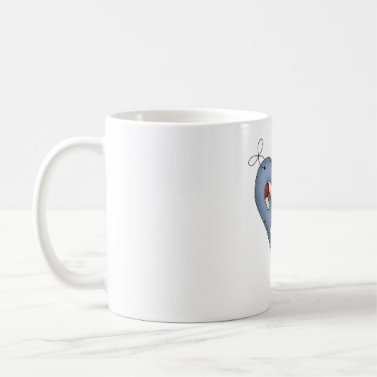 Mug Blue Heart with Candy Canes Country Christmas (Gauche)