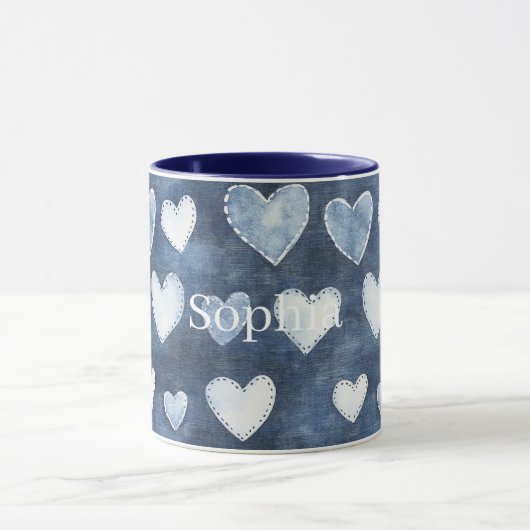 Mug Blue Hearts (Centre)
