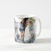 Mug Blue Heeler Christmas Wreath Festive Pup (Devant droit)
