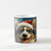 Mug Blue Heeler Dog Roller Dessous de verre Noël (Centre)