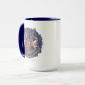 Mug Blue HOGWARTS™ Crest Holiday Wreath (Devant gauche)