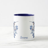 Mug Blue Hummingbird Floral Monogram (Centre)