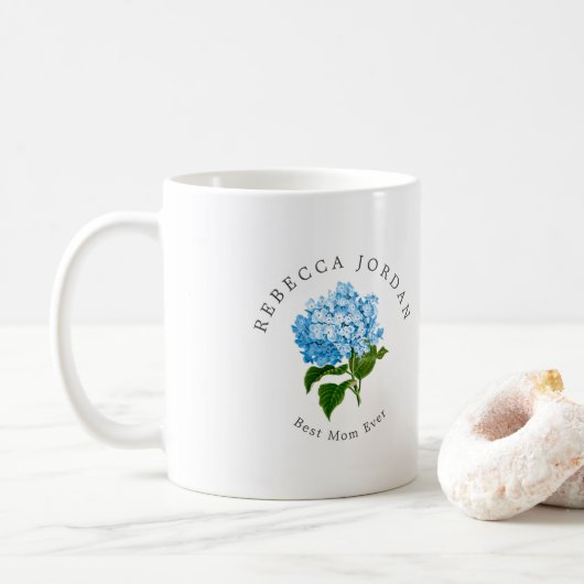Mug Blue Hydrangea Grand-millentenaire Meilleure maman (Avec donut)