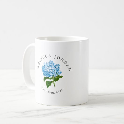 Mug Blue Hydrangea Grand-millentenaire Meilleure maman (Devant gauche)