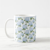 Mug Blue Hydrangea Pattern Watercolor Floral Botanical (Gauche)