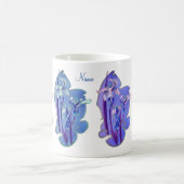 Mug Blue Iris Floral Art Personnalisé (Centre)