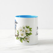 Mug Blue Jay with White Blossoms (Centre)