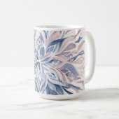 Mug Blue & Light Pink Watercolor Floral Mandala (Devant droit)