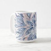 Mug Blue & Light Pink Watercolor Floral Mandala (Devant gauche)